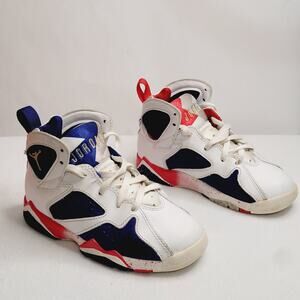 Jordan 7 retro Olympic red white and blue toddler sneakers Size 11